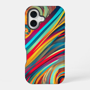Coque iPhone 16 Fusion de vague de couleur – Art de tourbillon abs