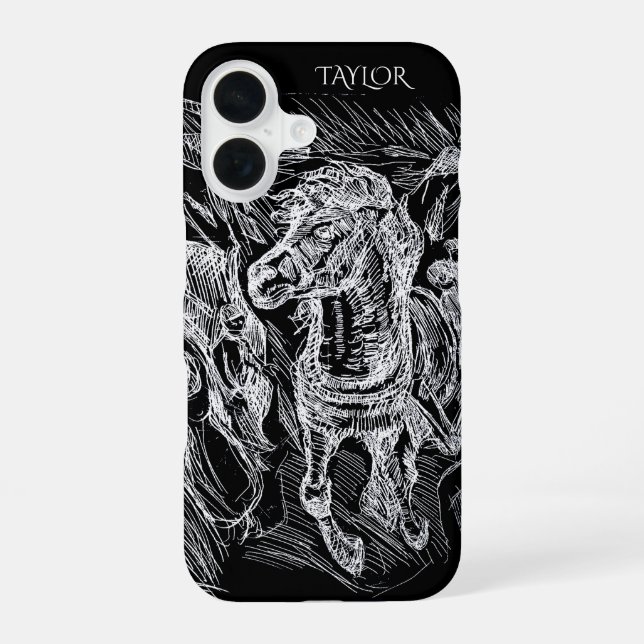 Coque iPhone 16 Galloping Horse – Edvard Munch Personalized  (Verso)
