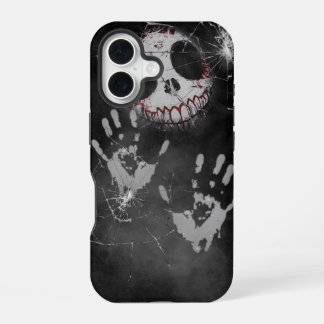 Coque iPhone 16 Ghostly Handprint Shattered Screen Horror iPhone C