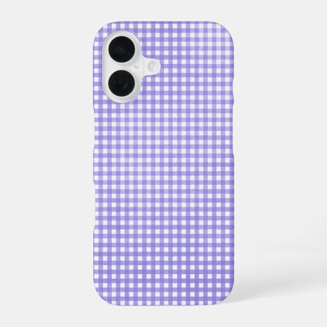 Coque iPhone 16 gingham violet (Verso)