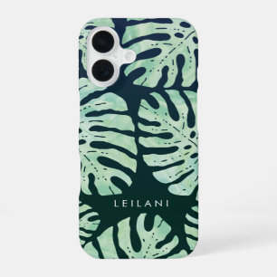 Coque iPhone 16 Glamour Tropical   Feuilles de jungle à l'aquarell