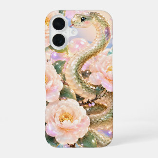 Coque iPhone 16 Glossy Snake & Floral