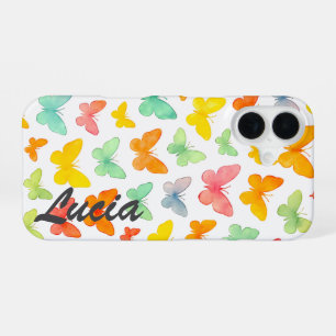 Coque iPhone 16 Grace dans une ligne : Papillon Silhouette