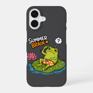 Coque iPhone 16 Grenouille drôle Été Cerveau Grenouille dessin ani