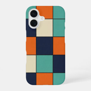 Coque iPhone 16 Grille de blocs rétro