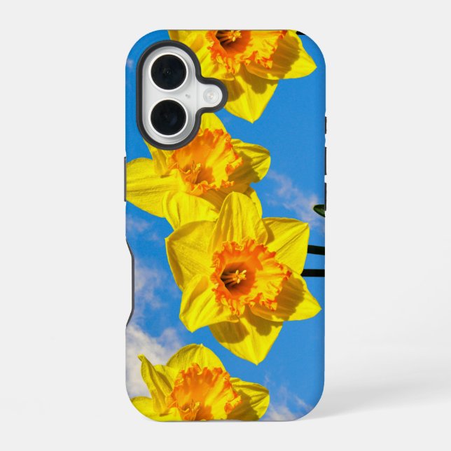 Coque iPhone 16 Groupe de Daffodils Médaille d'or fleurs Téléphone (Verso)