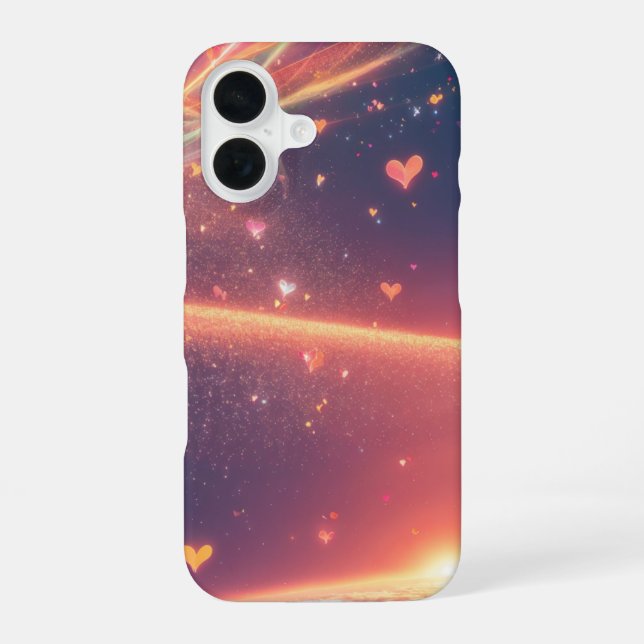 Coque iPhone 16 Heart Cosmic Aurora Fantasy Phone Case (Verso)