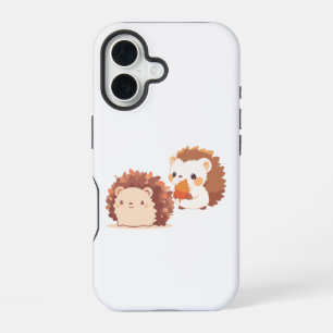 Coque iPhone 16 Hérissons mignons d'automne – Animaux mignons de l