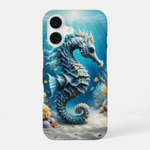 Coque iPhone 16 Hippocampe sous l'eau