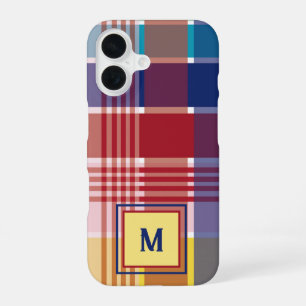 Coque iPhone 16 Îles Vierges américaines Madras Monogramme Personn
