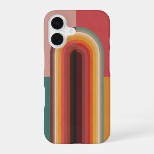 Coque iPhone 16 Illustration d'arche minimaliste rétro