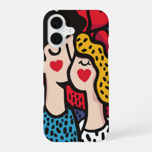 Coque iPhone 16 Illustration romantique d'un couple amoureux