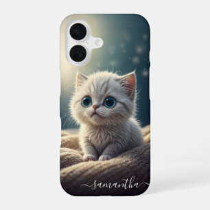 Coque iPhone 16 Imaginaire mignon bébé Kitty Chat Lover personnali
