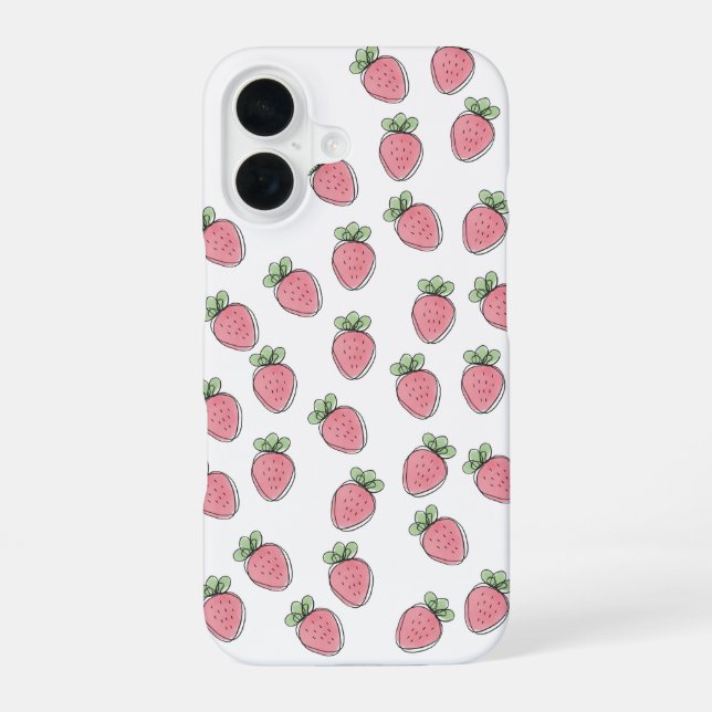 Coque iPhone 16 Impression Fraise Sucrée (Verso)