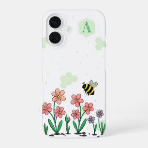 Coque iPhone 16 Jardin Abeille Heureuse