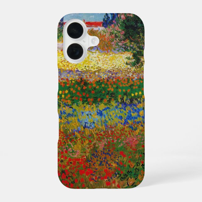 Coque iPhone 16 Jardin aux fleurs, Van Gogh (Verso)