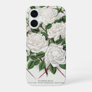 Coque iPhone 16 Jardin de roses grimpantes blanches antiques victo