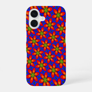 Coque iPhone 16 Joli motif floral rouge