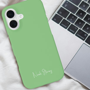 Coque iPhone 16 Joli Simple Branché Minimaliste Vert Esthétique 