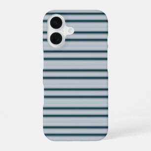 Coque iPhone 16 Jolies rayures bleu gris