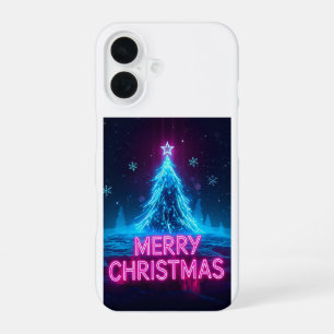 Coque iPhone 16 Joyeux Noël Cyberpunk Néon