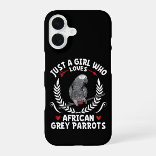 Coque iPhone 16 Juste une fille qui aime les perroquets gris afric