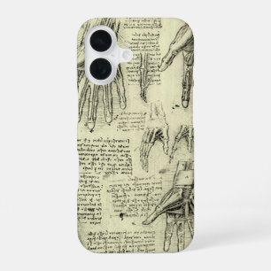 Coque iPhone 16 L'anatomie de la main humaine de Léonard de Vinci