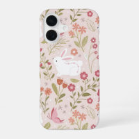 Lapin Rose Fantaisiste et Prairie Florale