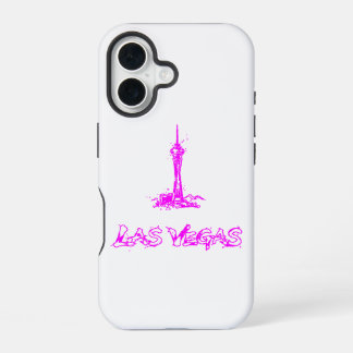 Coque iPhone 16 Las Vegas Stratosphere Neon Rose Croquis iPhone