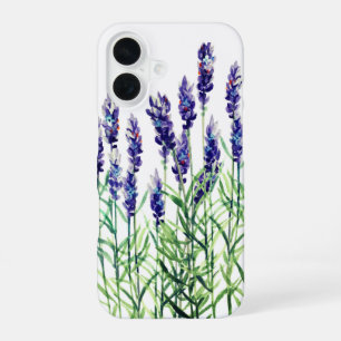 Coque iPhone 16 Lavande peinte avec aquarelles