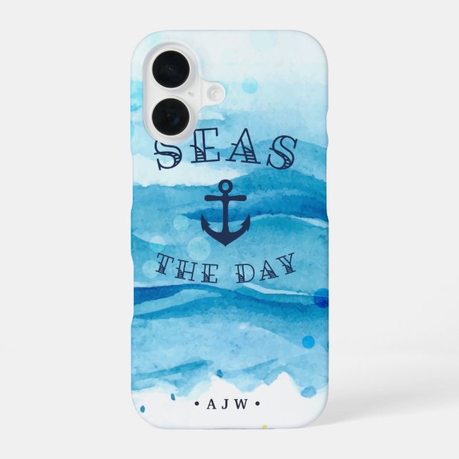 Coque iPhone 16 Le Jour des mers | Monogramme (Verso)