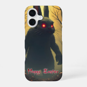 Coque iPhone 16 Le lapin de Pâques effrayant dans la forêt ombreus