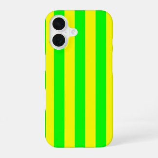 Coque iPhone 16 Lemon Yellow and Lime Green Stripes 