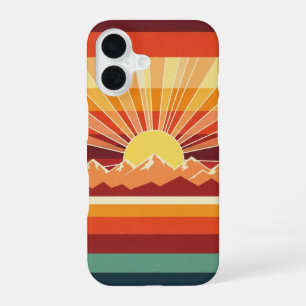 Coque iPhone 16 Levers de soleil Rétro Peaks