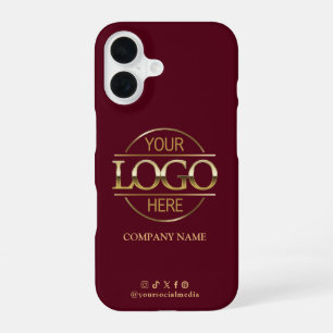 Coque iPhone 16 Logo d'entreprise et promotionnel rouge pour média