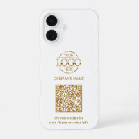 Logo d'entreprise moderne blanc & Code QR Promotio