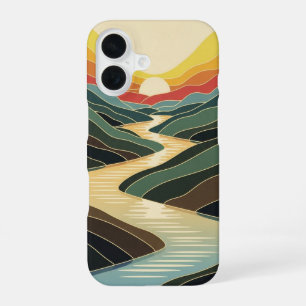 Coque iPhone 16 Lueur de la rivière rétro