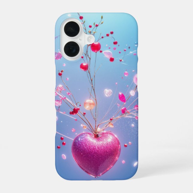 Coque iPhone 16 Magical Heart - Sparkling Love Tree Phone Case (Verso)