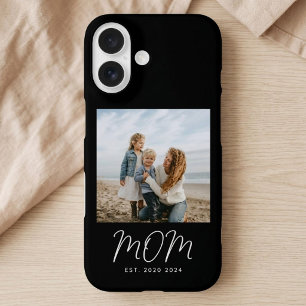 Coque iPhone 16 Maman noire écriture établie Photo Case-Mate