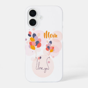 Coque iPhone 16 Maman Personnalisée Aquarelle Balloon iPhone 16 Co
