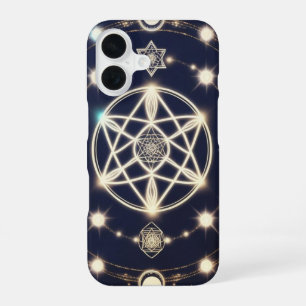 Coque iPhone 16 Mandala du cycle lunaire céleste – Géométrie sacré