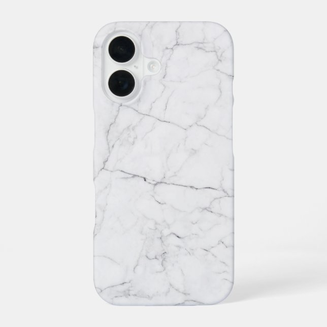 Coque iPhone 16 Marbre blanc élégant  (Verso)