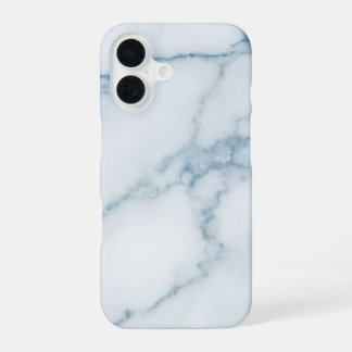 Coque iPhone 16 Marbre Bleu Élégant