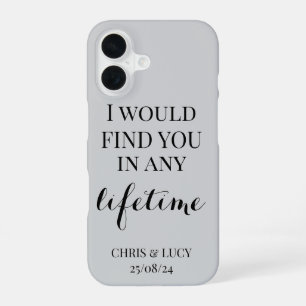 Coque iPhone 16 Mariage, mariée et marié cas téléphonique personna