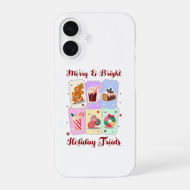 Coque iPhone 16 Merry and Bright Holiday Treats Christmas Dessert (Verso)