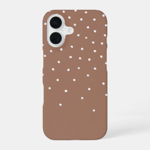 Coque iPhone 16 Mocha Mousse Brun Petit Pointillé 2025