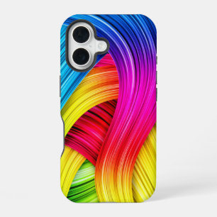 Coque iPhone 16 Modèle Abstrait Personnalisé à Motif Ondulé