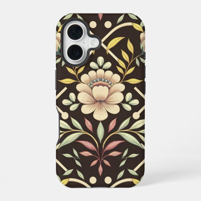Coque iPhone 16 Modèle floral (Verso)