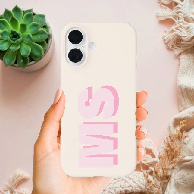 Coque iPhone 16 Monogramme initial moderne (Créateur téléchargé)