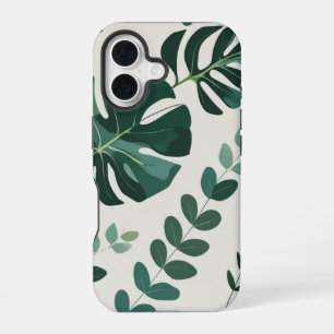 Coque iPhone 16 Monstera minimaliste et Motif verdoyant - Moderne